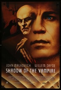 3w776 SHADOW OF THE VAMPIRE 1sh '00 art of John Malkovich as F.W. Murnau & Willem Dafoe!