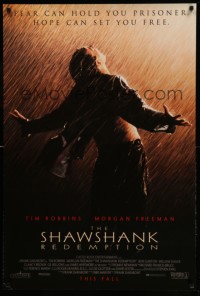 3w782 SHAWSHANK REDEMPTION advance DS 1sh '94 Tim Robbins, Morgan Freeman, written by Stephen King!