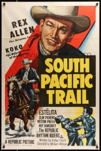 3w805 SOUTH PACIFIC TRAIL 1sh '52 Arizona Cowboy Rex Allen & Koko, Miracle Horse of the Movies!