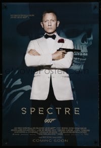 3w808 SPECTRE int'l advance DS 1sh '15 cool image of Daniel Craig as James Bond 007 with gun!