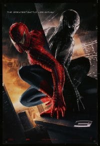 3w817 SPIDER-MAN 3 teaser DS 1sh '07 Sam Raimi, greatest battle, Tobey Maguire in red/black suits!