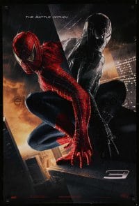 3w816 SPIDER-MAN 3 teaser DS 1sh '07 Raimi, the battle within, Maguire in red/black suits, textured