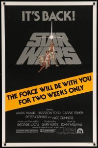 3w833 STAR WARS studio style 1sh R81 George Lucas, the Force will be with you for two weeks only!