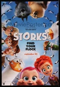 3w843 STORKS advance DS 1sh '16 Stoller & Sweetland, voices of Andy Samburg and Aniston, wacky!