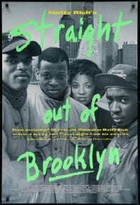 3w844 STRAIGHT OUT OF BROOKLYN 1sh '91 Matty Rich's tale of growing up black in New York City!