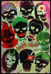 3w856 SUICIDE SQUAD teaser DS 1sh '16 Smith, Leto as the Joker, Robbie, Kinnaman, cool art!