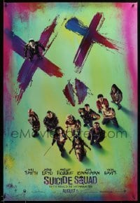 3w857 SUICIDE SQUAD teaser DS 1sh '16 Smith, Leto as the Joker, Robbie, Kinnaman, cool cast image!