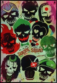 3w855 SUICIDE SQUAD int'l teaser DS 1sh '16 Smith, Leto as the Joker, Robbie, Kinnaman, cool art!