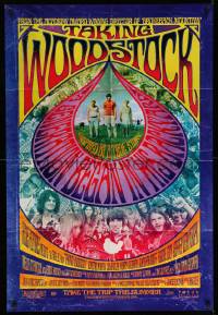 3w868 TAKING WOODSTOCK advance DS 1sh '09 Ang Lee, cool psychedelic design & art!