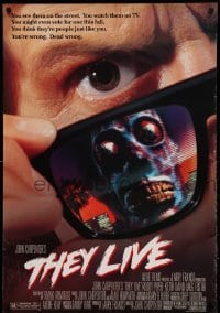3w884 THEY LIVE DS 1sh '88 Rowdy Roddy Piper, John Carpenter, he's all out of bubblegum!