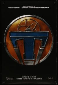 3w906 TOMORROWLAND teaser DS 1sh '15 Walt Disney, cool image of retro sci-fi logo!