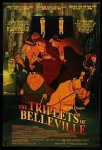 3w921 TRIPLETS OF BELLEVILLE DS 1sh '03 Les Triplettes de Bellville, cool cartoon!
