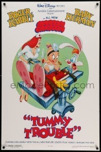 3w934 TUMMY TROUBLE DS 1sh '89 Roger Rabbit & sexy Jessica with doctor Baby Herman!