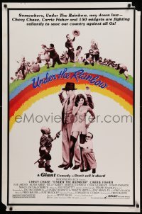 3w942 UNDER THE RAINBOW 1sh '81 Chevy Chase, Carrie Fisher in lingerie & 150 Wizard of Oz midgets!