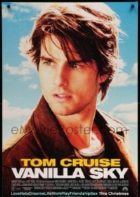 3w952 VANILLA SKY advance DS 1sh '01 Tom Cruise loves sexy Penelope Cruz AND Cameron Diaz!
