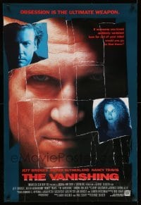 3w953 VANISHING 1sh '93 creepy pieced-together Jeff Bridges, Kiefer Sutherland, Nancy Travis!