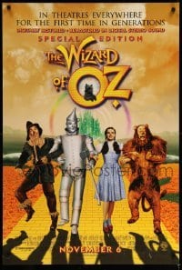 3w975 WIZARD OF OZ advance DS 1sh R98 Victor Fleming, Judy Garland all-time classic!
