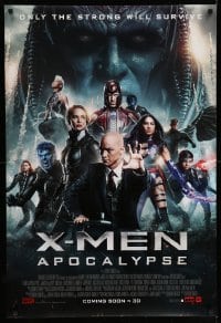 3w990 X-MEN: APOCALYPSE style F int'l advance DS 1sh '16 Marvel Comics, Bryan Singer, cast image!