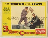 3x504 3 RING CIRCUS LC #8 R59 Dean Martin with giant axe over clown Jerry Lewis' head!