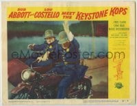3x508 ABBOTT & COSTELLO MEET THE KEYSTONE KOPS LC #6 '55 Bud & Lou on motorcycle with sidecar!