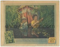 3x518 AFRICAN QUEEN LC #7 '52 Humphrey Bogart & Katharine Hepburn pull boat through swamp!