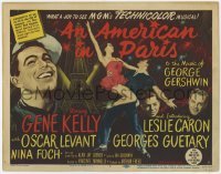 3x018 AMERICAN IN PARIS TC '51 great art of Gene Kelly & Leslie Caron dancing by Eiffel Tower!