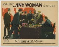 3x533 ANY WOMAN LC '25 men & women standing around desk look at pretty Alice Terry!