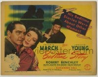 3x047 BEDTIME STORY TC '41 Loretta Young, Fredric March's bedtime stories were about other women!