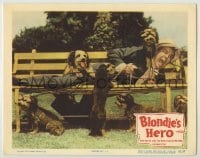 3x570 BLONDIE'S HERO LC #7 '50 Arthur Lake as Dagwood Bumstead has trouble walking six dogs at once!