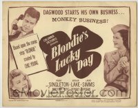 3x066 BLONDIE'S LUCKY DAY TC '46 Arthur Lake as Dagwood & Penny Singleton go into business!