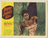 3x574 BOMBA & THE JUNGLE GIRL LC '53 great close up of native woman Suzette Harbin with knife!