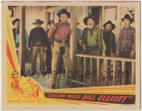 3x594 CALLING WILD BILL ELLIOTT LC '43 William Elliot & Gabby Hayes with guns drawn on porch!