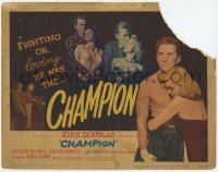 3x093 CHAMPION TC '49 boxer Kirk Douglas with sexy Marilyn Maxwell, boxing classic!