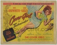 3x108 COVER GIRL TC '44 sexy full-length Rita Hayworth laying down with flowing red hair!