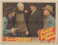 3x677 FUZZY SETTLES DOWN LC '44 Charles King & two cowboys threaten old man wearing apron!