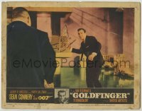 3x688 GOLDFINGER LC #4 '64 Sean Connery as James Bond 007 attacking Harold Sakata as Oddjob!