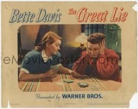3x692 GREAT LIE LC R1940s close up of Bette Davis playing cards with distraught Mary Astor!