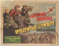3x233 HOLLYWOOD COWBOY TC '37 art of cowboy George O'Brien & Cecilia Parker with cattle herd!