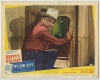 3x716 HOPPY'S HOLIDAY LC #5 '47 c/u of William Boyd as Hopalong Cassidy climbing through window!