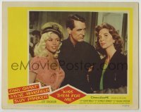 3x754 KISS THEM FOR ME LC #4 '57 Cary Grant between beauties Jayne Mansfield & Suzy Parker!