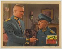 3x759 LANCER SPY LC '37 c/u of George Sanders getting stern with Peter Lorre, both in uniform!