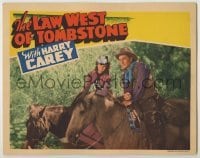 3x773 LAW WEST OF TOMBSTONE LC '38 close up of Harry Carey & pretty Evelyn Brent on horses!