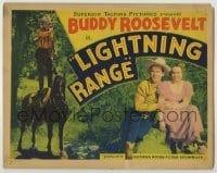 3x269 LIGHTNING RANGE TC '34 Buddy Roosevelt standing on horse & with pretty Patsy Bellamy!