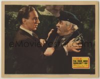 3x795 MAN WHO WOULDN'T DIE LC '42 close up of Lloyd Nolan holding gun by scared Francis Ford!
