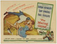 3x306 MATING GAME TC '59 Debbie Reynolds & Tony Randall are fooling around in the hay!