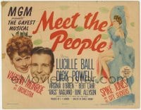 3x313 MEET THE PEOPLE TC '44 great art of sexy Broadway star Lucille Ball, Dick Powell!