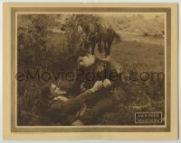 3x803 MEN IN THE RAW LC '23 close up of cowboy Jack Hoxie in death struggle on the ground!