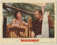 3x811 MOGAMBO LC #6 '53 Clark Gable won't give naked Ava Gardner her towel after her shower!