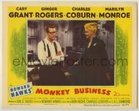3x813 MONKEY BUSINESS LC #7 '52 Ginger Rogers smiles at Cary Grant wearing glasses, Howard Hawks!