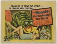 3x323 MONSTER THAT CHALLENGED THE WORLD TC '57 great artwork of creature & its victim!
